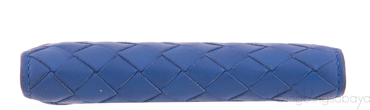 Blue Intrecciato Bi-fold Wallet 